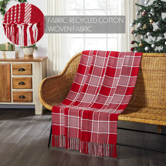 Eston Red Plaid Woven Throw - Primitive Star Quilt Shop
