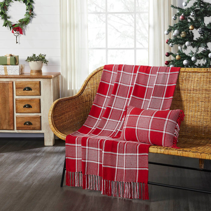 Eston Red Plaid Woven Throw - Primitive Star Quilt Shop