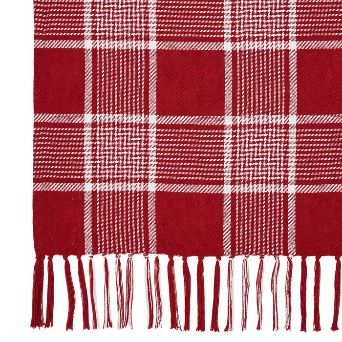 Eston Red Plaid Woven Throw - Primitive Star Quilt Shop