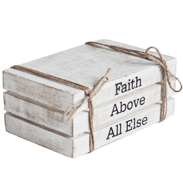 "Faith Above All Else" Faux Book Stack - Primitive Star Quilt Shop