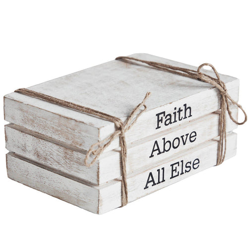 "Faith Above All Else" Faux Book Stack - Primitive Star Quilt Shop