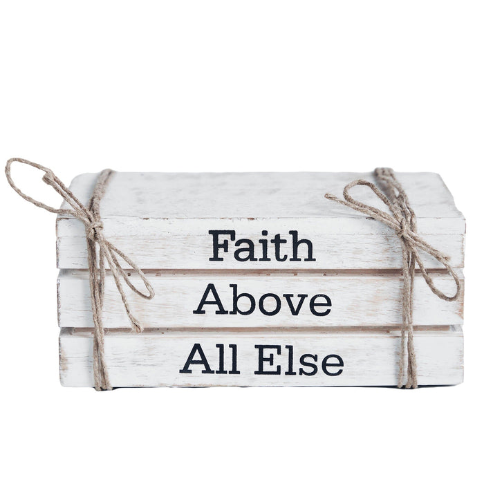 "Faith Above All Else" Faux Book Stack - Primitive Star Quilt Shop