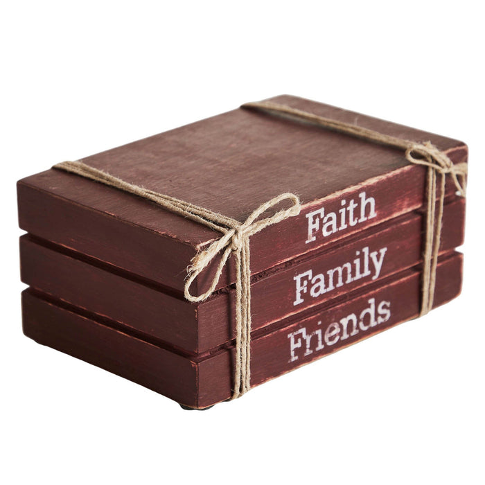 "Faith Family Friends" Faux Book Stack - Primitive Star Quilt Shop