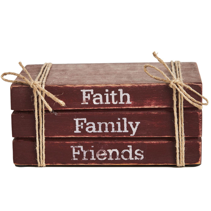 "Faith Family Friends" Faux Book Stack - Primitive Star Quilt Shop