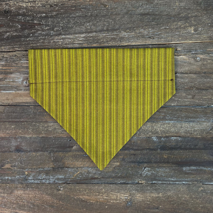 Fall Green Ticking Stripe Dog Bandana