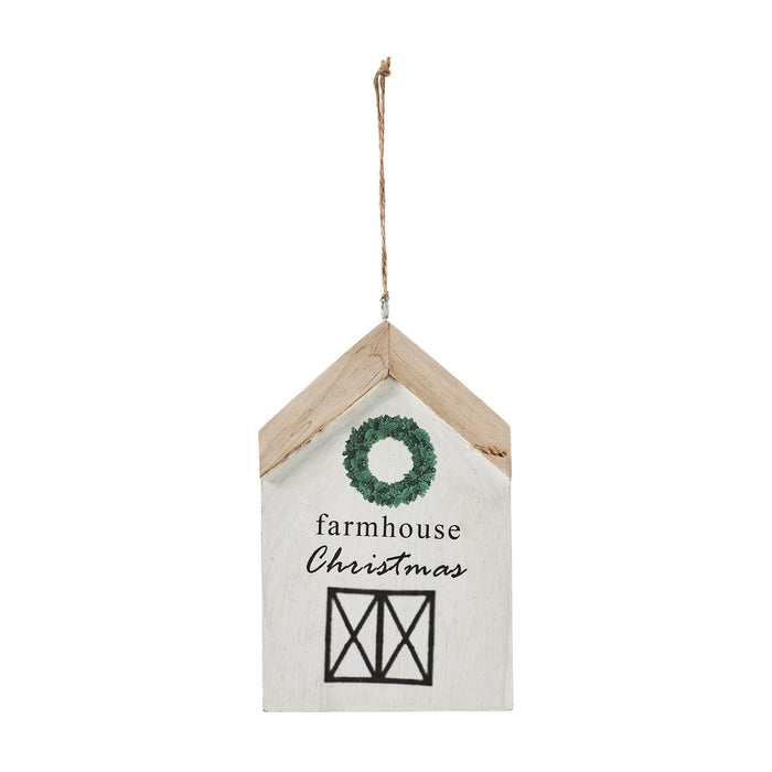 "Farmhouse Christmas" Wreath House Ornament - Primitive Star Quilt Shop