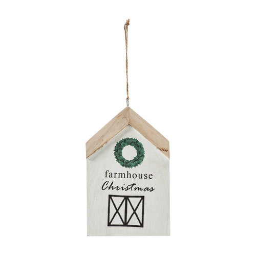 "Farmhouse Christmas" Wreath House Ornament - Primitive Star Quilt Shop