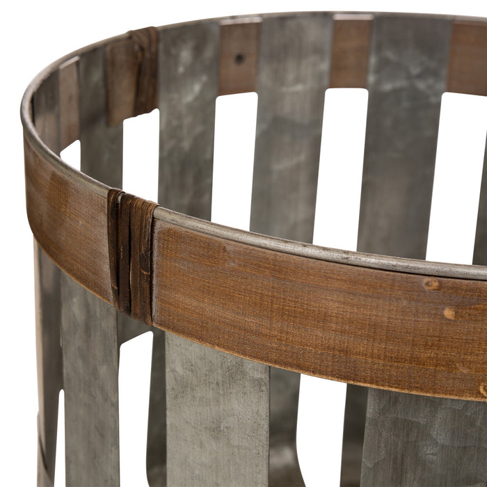 Farmhouse Metal Slotted Storage Basket Galvanized Fall Home Decor, Set of 3