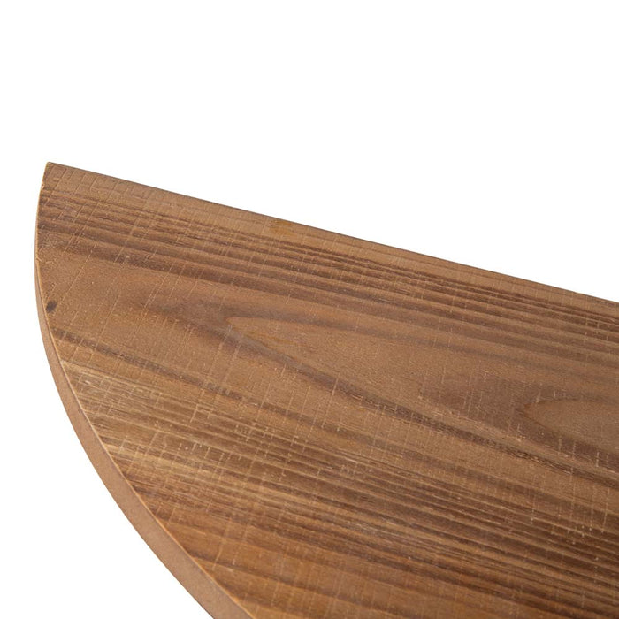Farmhouse Metal/Wooden Half-round Shaped Wall Shelves, Set of 2