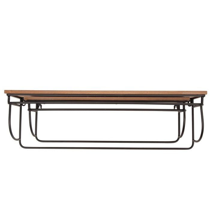 Farmhouse Metal/Wooden Wall Mounted Shelves, Set of 2
