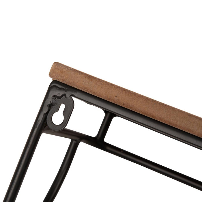 Farmhouse Metal/Wooden Wall Mounted Shelves, Set of 2