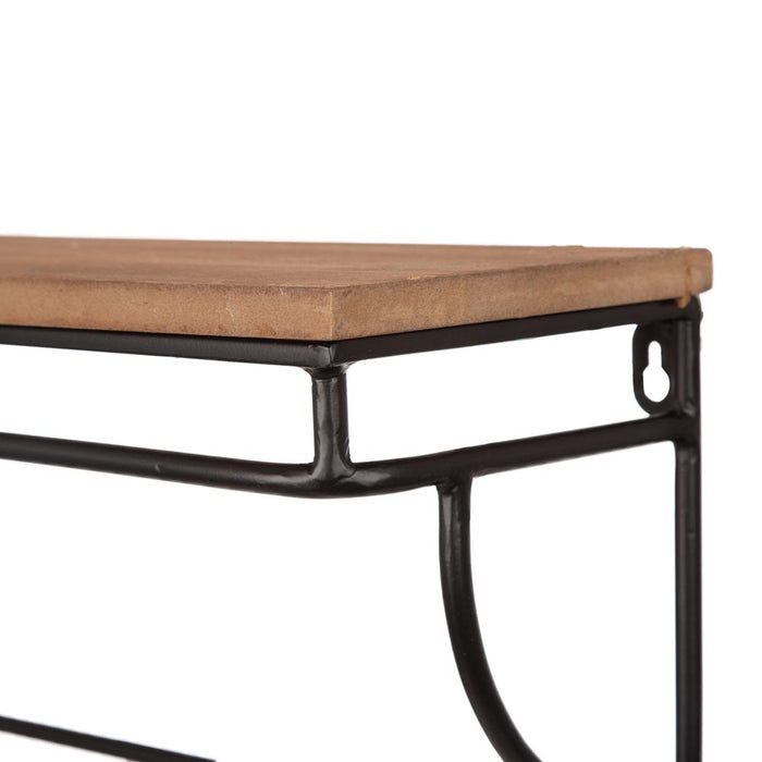 Farmhouse Metal/Wooden Wall Mounted Shelves, Set of 2