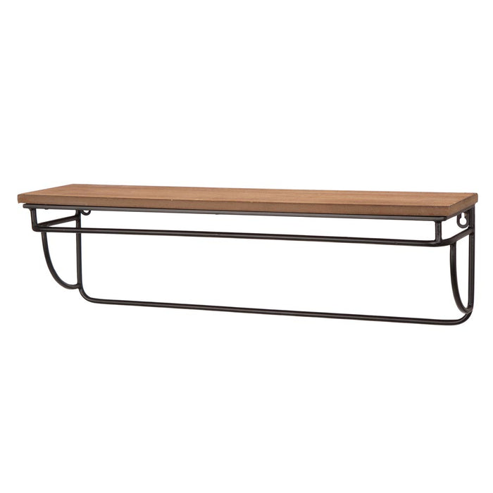 Farmhouse Metal/Wooden Wall Mounted Shelves, Set of 2