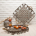 Farmhouse Oversized Galvanized Metal Wall Basket Set of 2