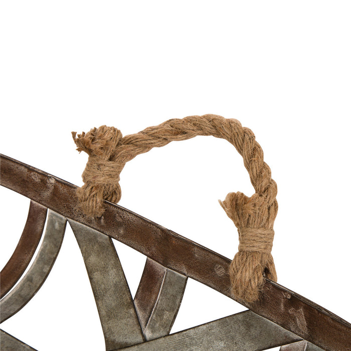 Farmhouse Oversized Galvanized Metal Wall Basket Set of 2