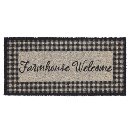 "Farmhouse Welcome" Coir Rectangle Rug 17x36" - Primitive Star Quilt Shop