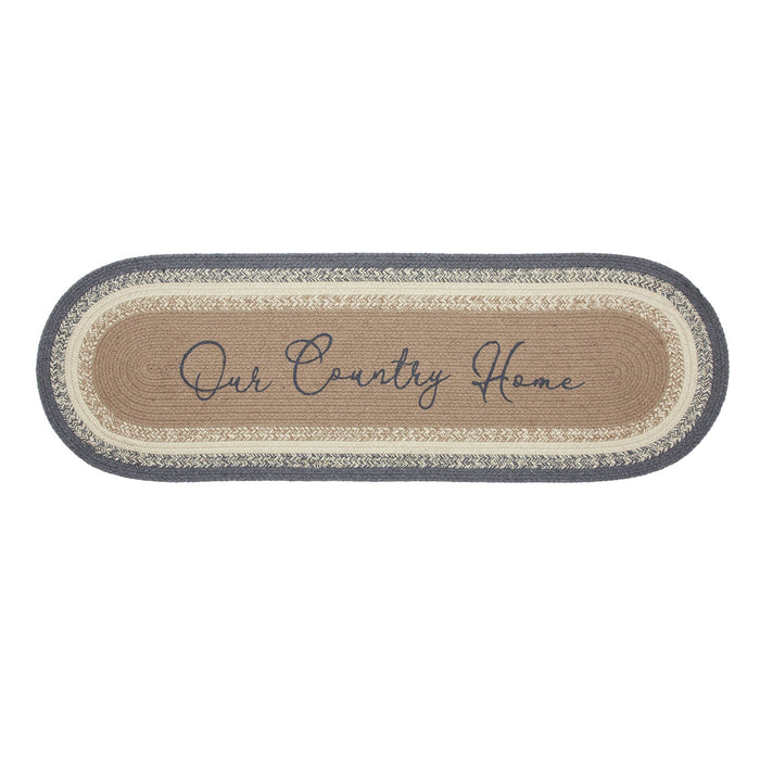 Finders Keepers "Our Country Home" Oval Braided Runner 12x36" - Primitive Star Quilt Shop