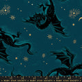 Fireglow - Etched Dragons in Galaxy (Metallic) - by Ruby Star Society with Moda Fabrics