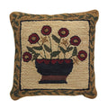 Flower Basket Hooked Pillow 18" - Primitive Star Quilt Shop