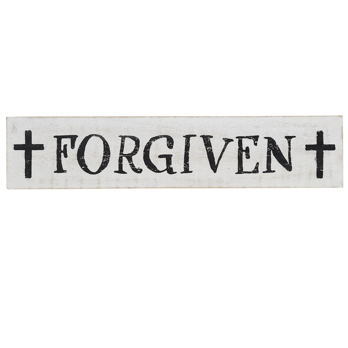 "Forgiven" with Crosses Wood Sign - 3x14" - Primitive Star Quilt Shop