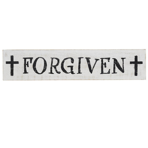 "Forgiven" with Crosses Wood Sign - 3x14" - Primitive Star Quilt Shop