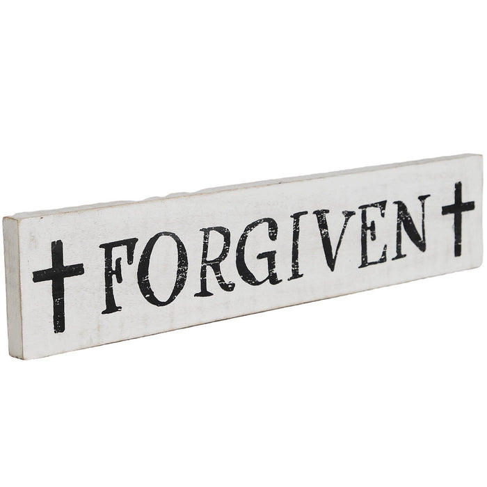 "Forgiven" with Crosses Wood Sign - 3x14" - Primitive Star Quilt Shop