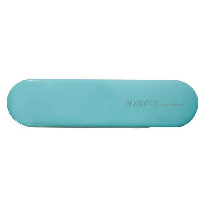 A blue flatware set consisting of a fork and a case, packaged in a matching blue box with the brand name 'BENTOBOX' on it.