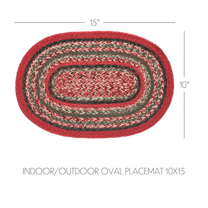 Forrester Indoor/Outdoor Braided Oval Placemat 10x15" - Primitive Star Quilt Shop