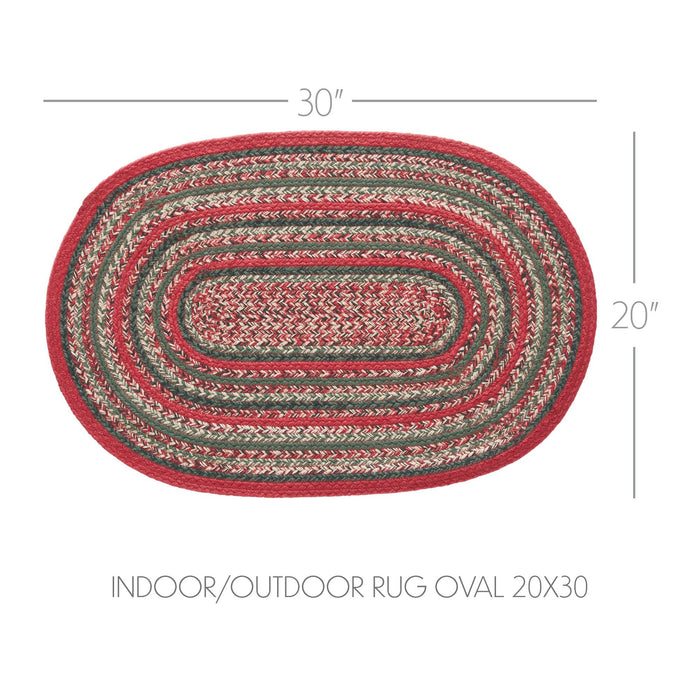 Forrester Indoor/Outdoor Oval Braided Rug 20x30" - Primitive Star Quilt Shop