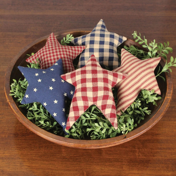 Freedom Fabric Stars - Set of 5 - Primitive Star Quilt Shop