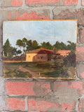 French Provincial Landscape Oil Painting – Sunlit Farmhouse Scene