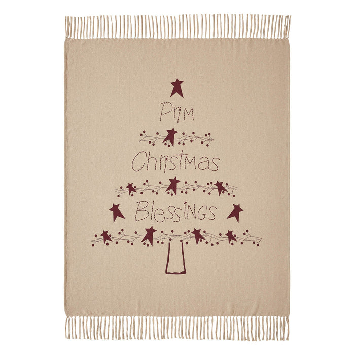Gable "Prim Christmas Blessings" Woven Throw - Primitive Star Quilt Shop