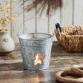 Galvanized Metal Bucket with Star Cutout - 6x6.5" - Primitive Star Quilt Shop