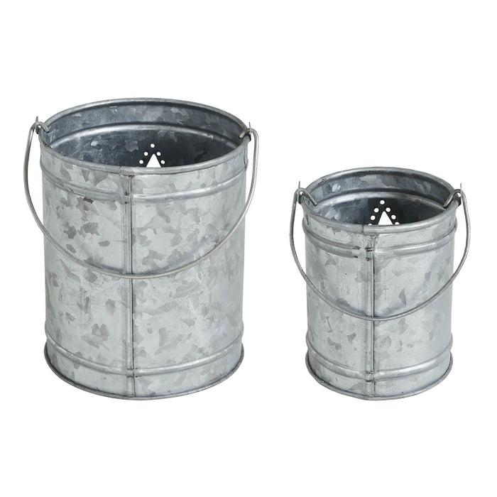 Galvanized Votive Candle Holder with Star Cutout - Set of 2 - Primitive Star Quilt Shop