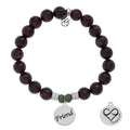 fix Garnet Stone Bracelet with Friend Endless Love Sterling Silver Charm