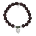 Garnet Stone Bracelet with Self Love Sterling Silver Charm