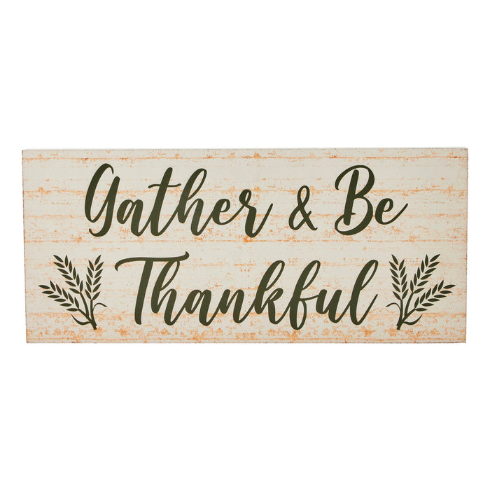 Gather & Be Thankful Wheat Stalks Sign - Primitive Star Quilt Shop