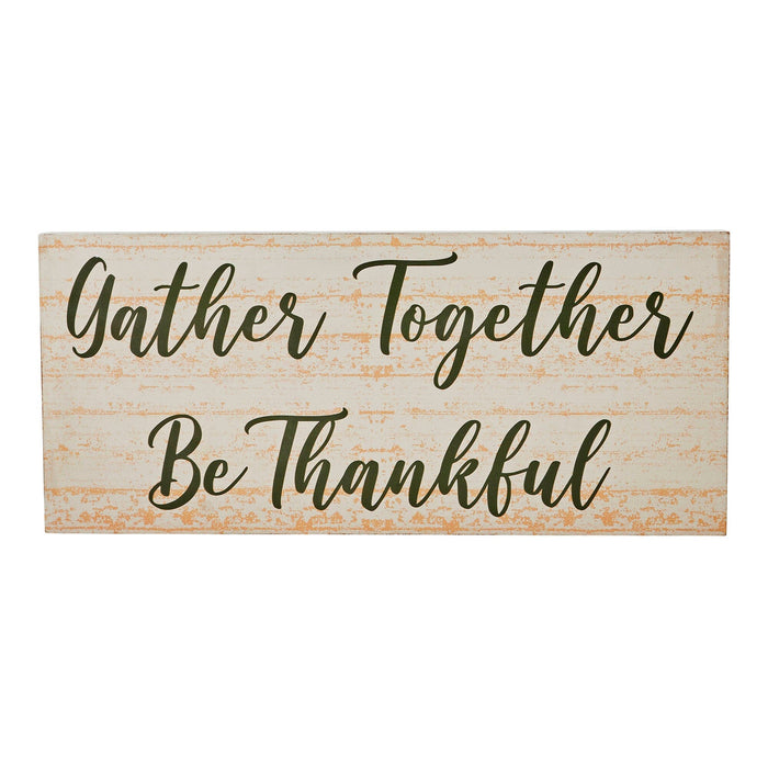 Gather Together Be Thankful Cream Sign - Primitive Star Quilt Shop
