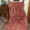 Gettysburg Cranberry and Tan Woven Throw - Primitive Star Quilt Shop