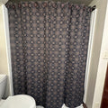 Gettysburg Navy and Tan Woven Shower Curtain - Primitive Star Quilt Shop