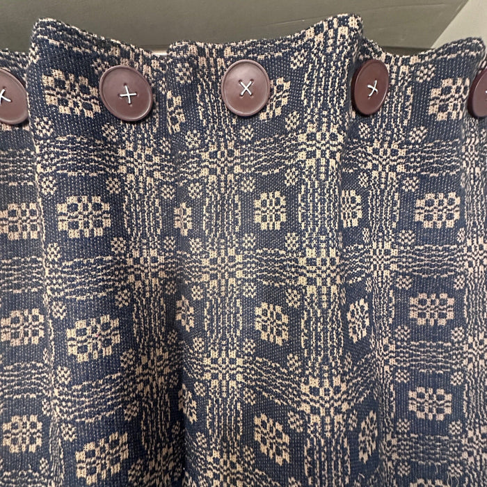 Gettysburg Navy and Tan Woven Shower Curtain - Primitive Star Quilt Shop
