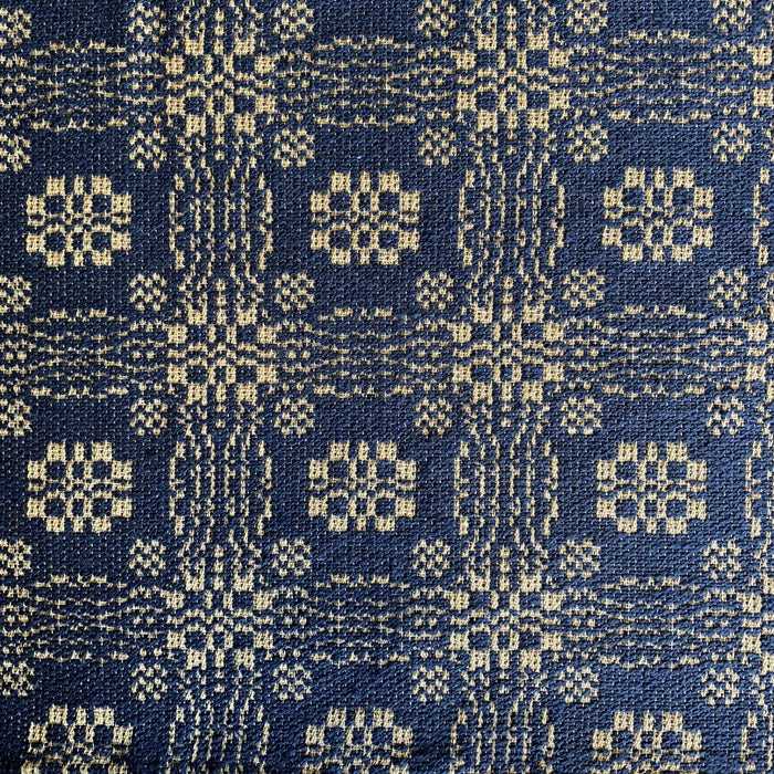 Gettysburg Navy and Tan Woven Small Table Cloth 34" - Primitive Star Quilt Shop