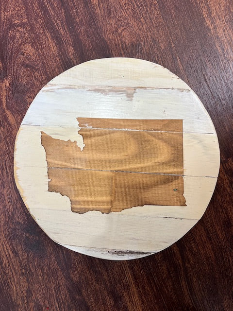 Ginger & The Huth Round Engraved Washington State Decor