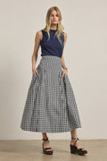 Gingham Garden Midi Skirt