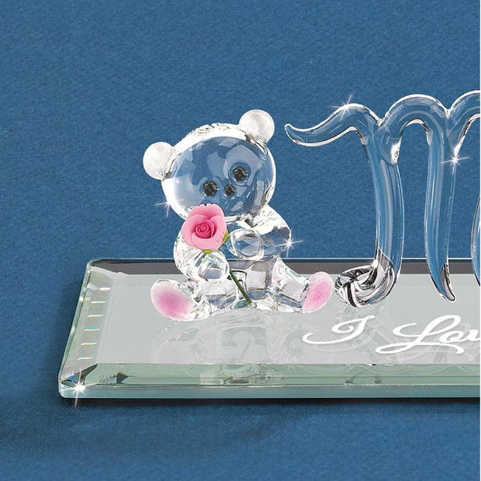 Glass Baron Mom with Bear "I Love You"