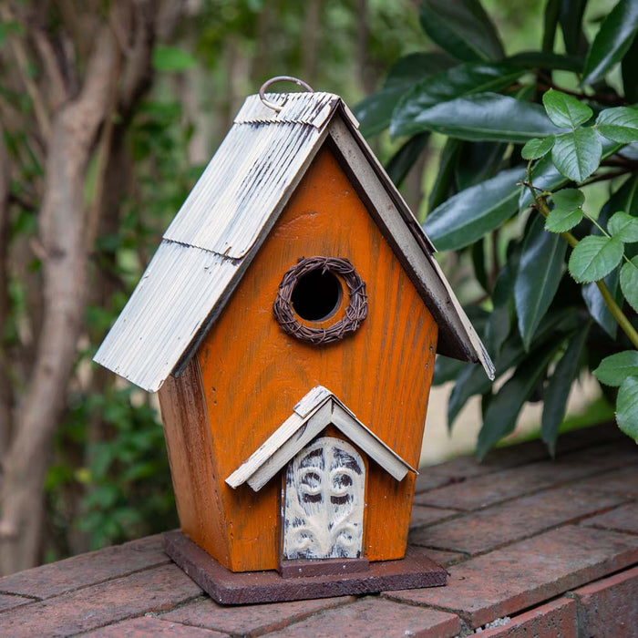 Glitzhome 10.63"H Distressed Wooden Birdhouse