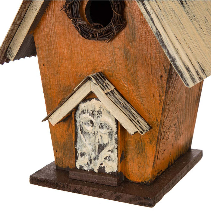 Glitzhome 10.63"H Distressed Wooden Birdhouse