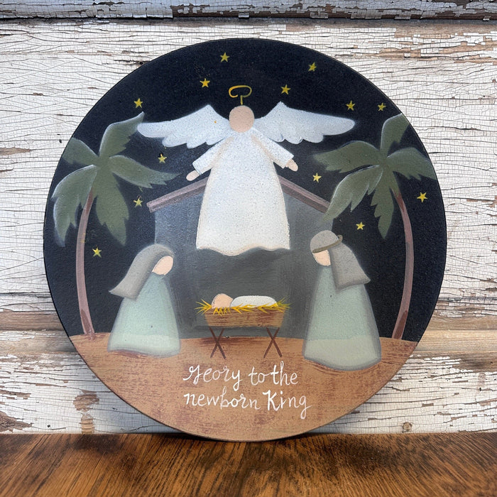 Glory To The Newborn King Nativity Plate - Primitive Star Quilt Shop