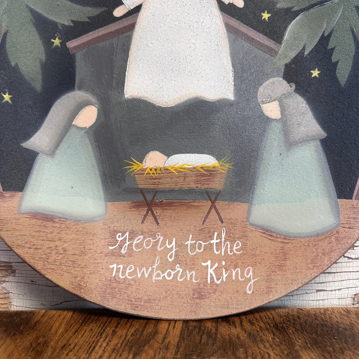 Glory To The Newborn King Nativity Plate - Primitive Star Quilt Shop