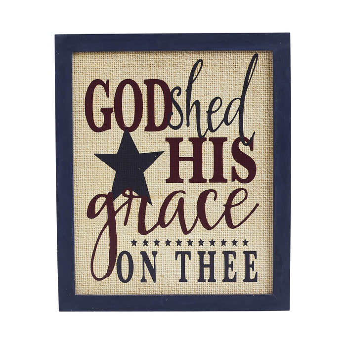 "God Shed His Grace" Framed Wall Decor - 12x10" - Primitive Star Quilt Shop